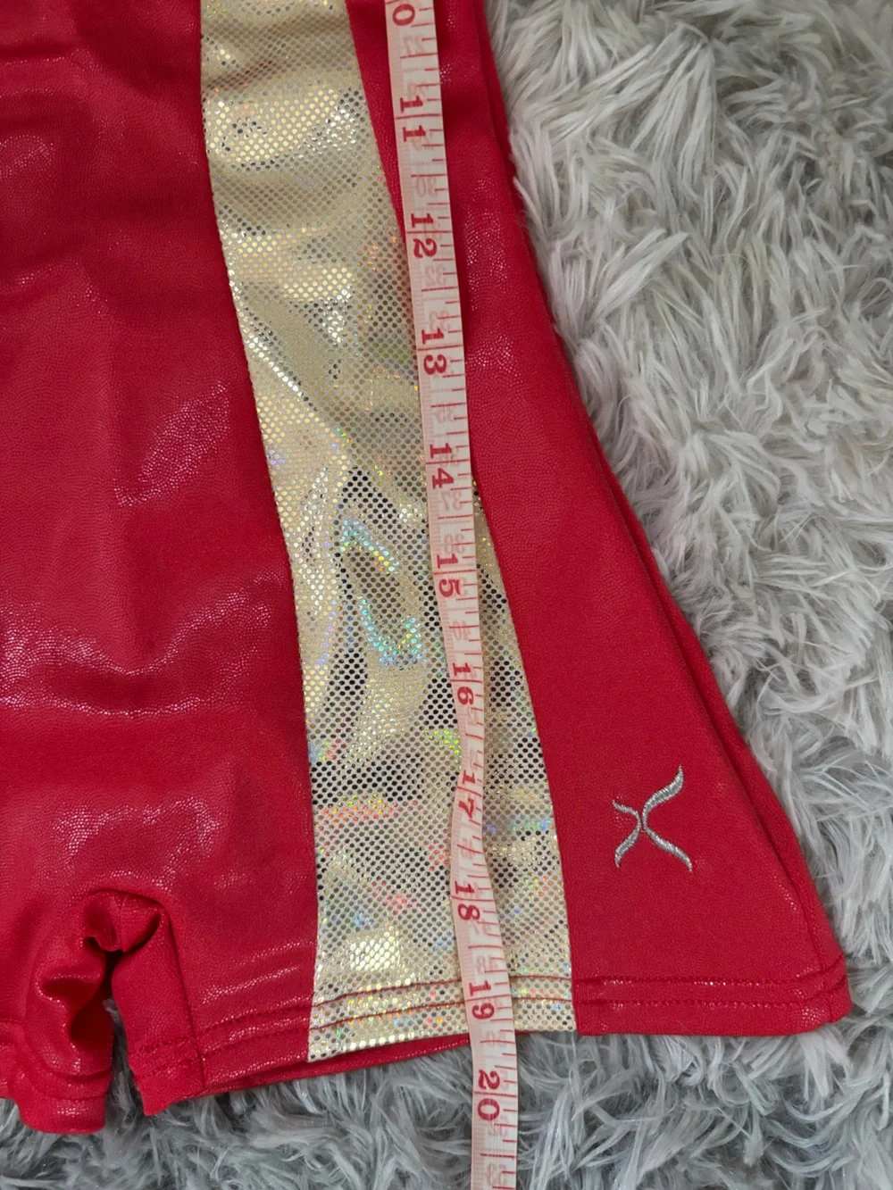 Capezio Gymnastics Dance Red and Gold Metallic leotard